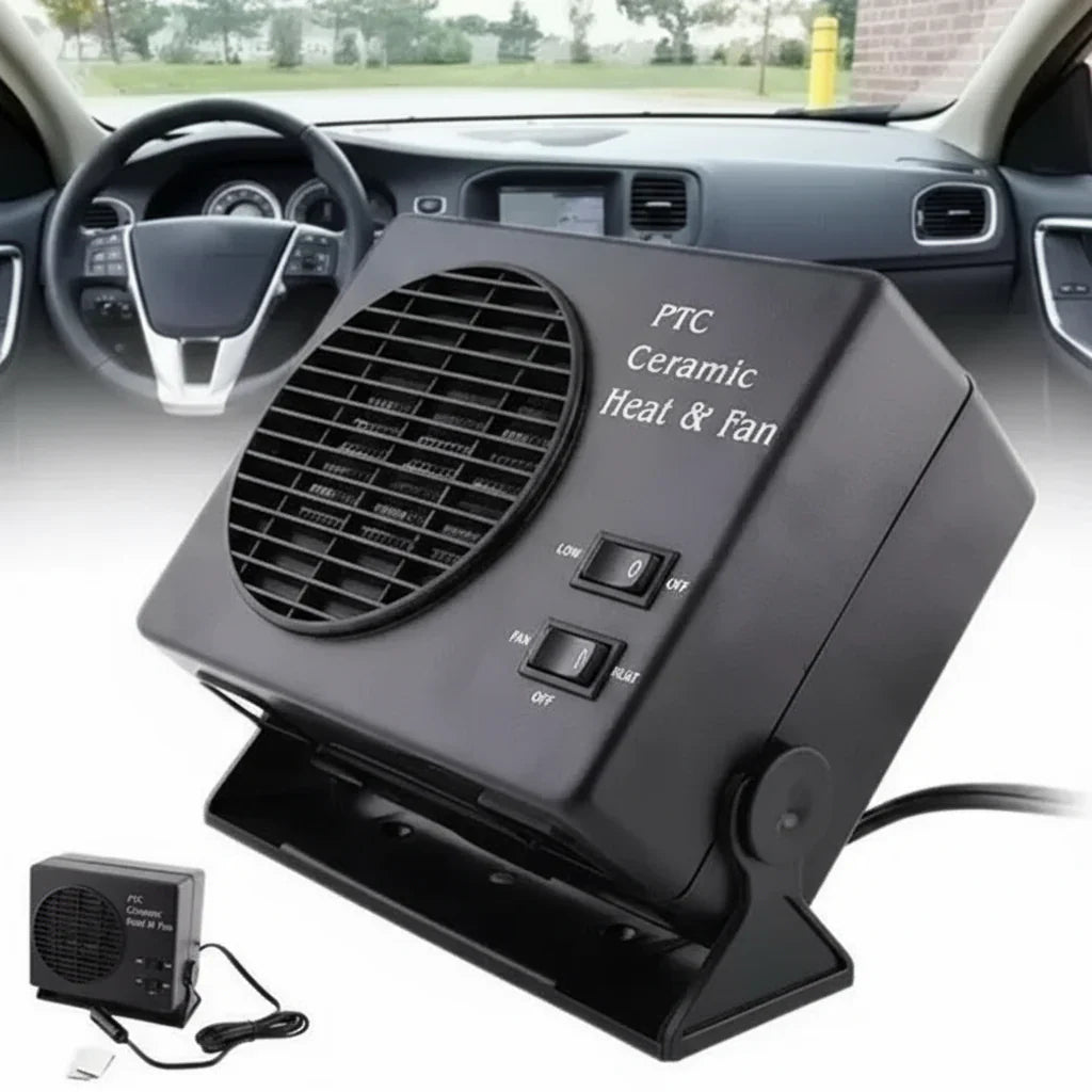 Olvoria | 12V Ceramic Car Heater Fan | 150W-300W | Portable Defroster with Automatic Thermostat