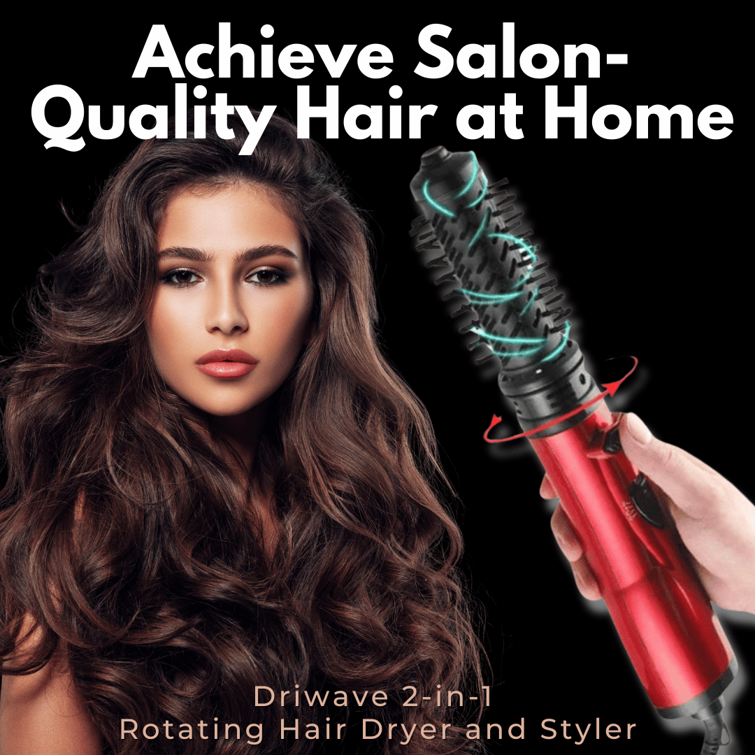 Olvoria | 3-in-1 Rotating Hair Dryer and Styler with Adjustable Temperature for Effortless Curls and Waves