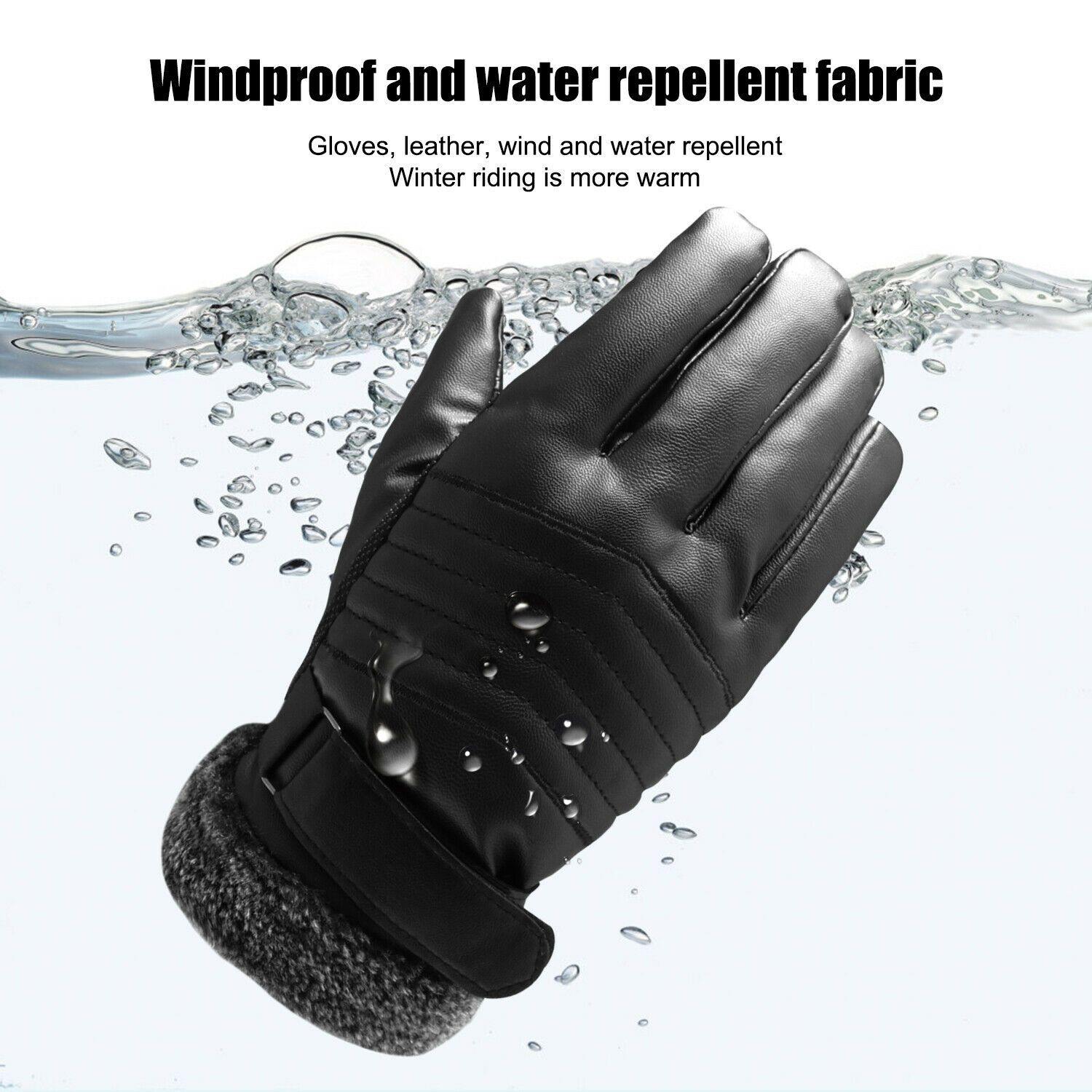Olvoria | -30℃ Waterproof, Warm Leather Ski Gloves for Winter | Touchscreen Compatible
