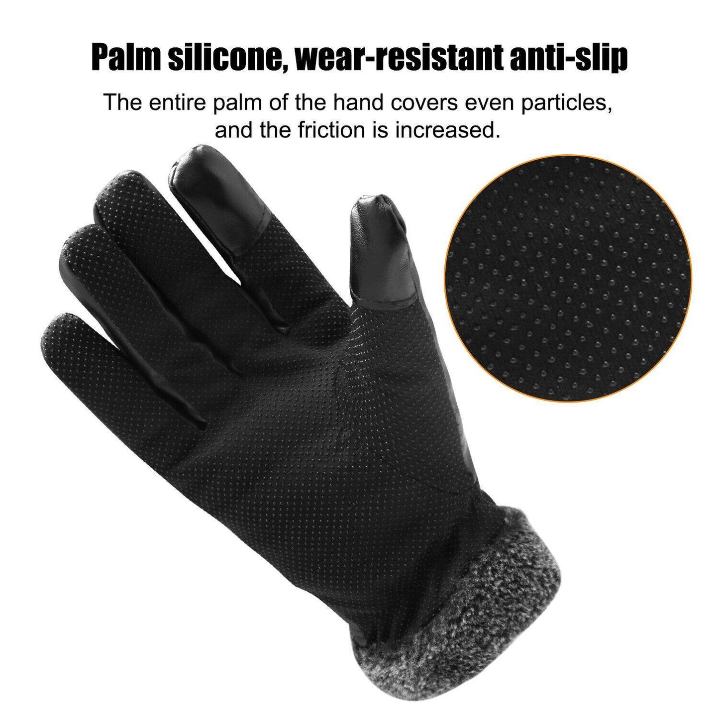 Olvoria | -30℃ Waterproof, Warm Leather Ski Gloves for Winter | Touchscreen Compatible