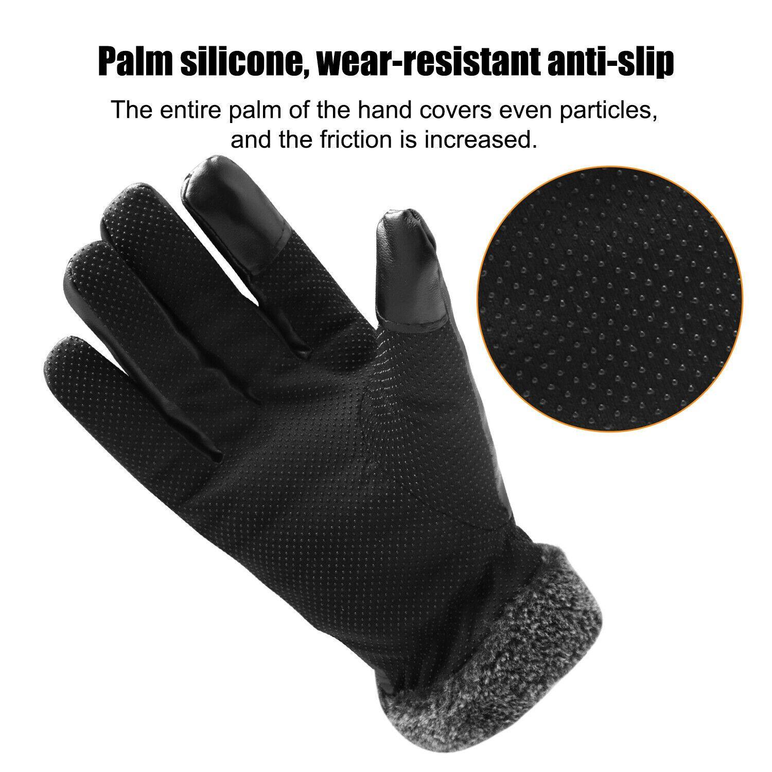 Olvoria | -30℃ Waterproof, Warm Leather Ski Gloves for Winter | Touchscreen Compatible