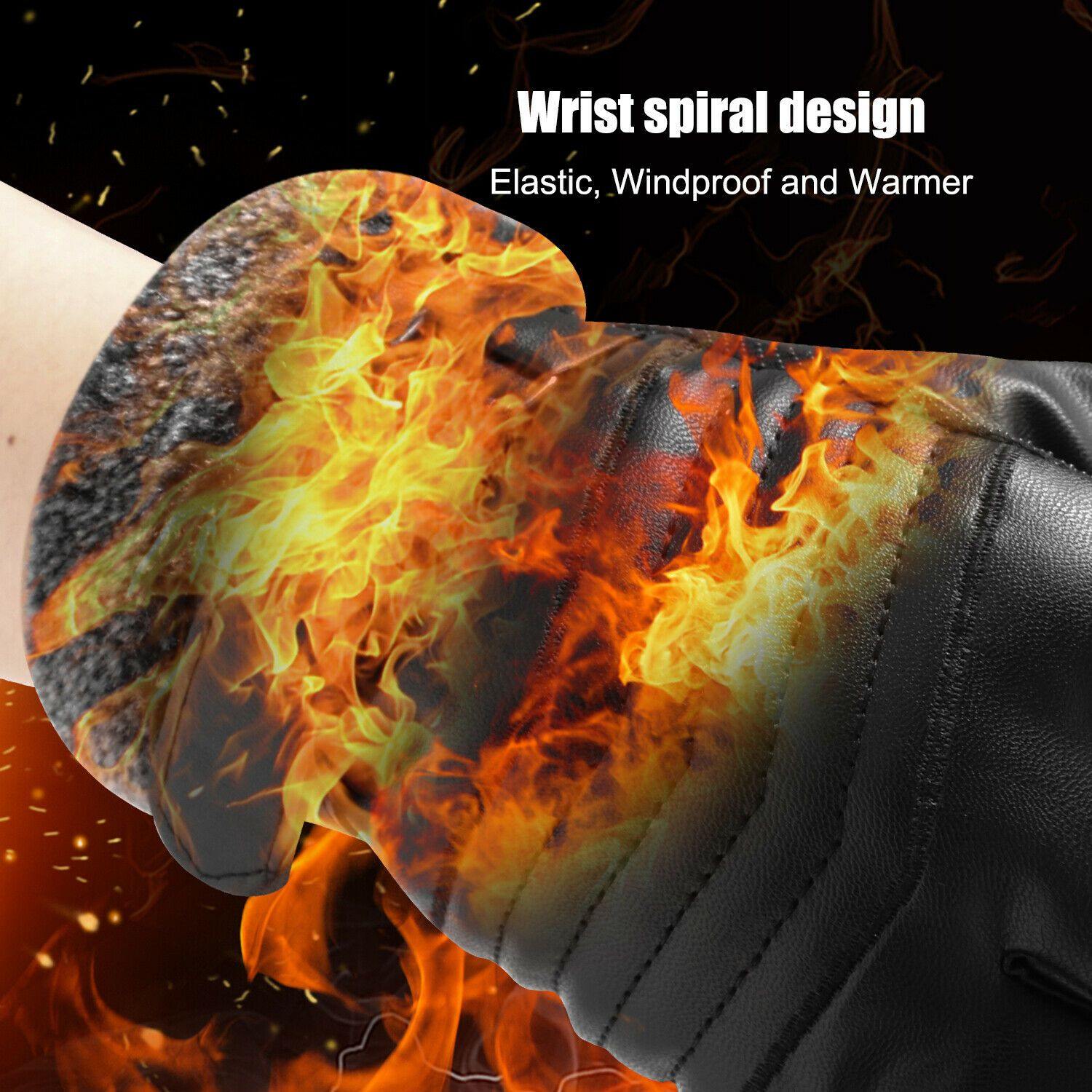 Olvoria | -30℃ Waterproof, Warm Leather Ski Gloves for Winter | Touchscreen Compatible