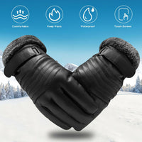 Olvoria | Guantes de esquí de cuero impermeables y cálidos para -30℃ | Compatibles con pantalla táctil