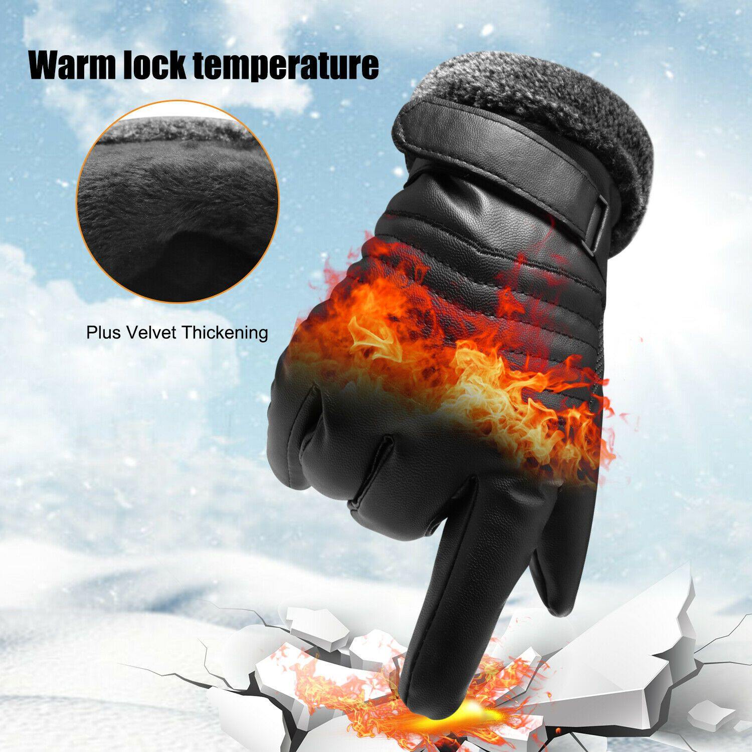 Olvoria | -30℃ Waterproof, Warm Leather Ski Gloves for Winter | Touchscreen Compatible