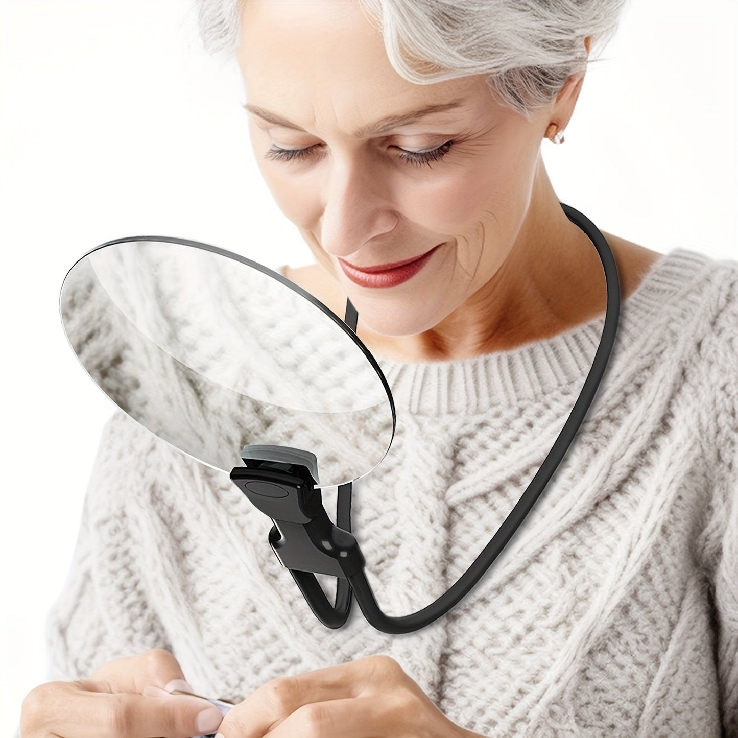 Olvoria | 5X Magnifying Glass Pro – Hands-Free Adjustable Neck Loupe for Seniors and Visually Impaired Individuals – Perfect for Reading, Sewing, Crafts, and Inspection