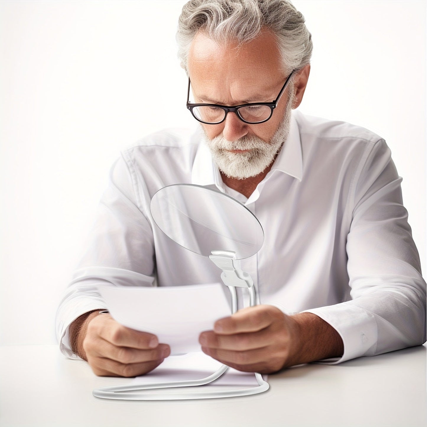 Olvoria | 5X Magnifying Glass Pro – Hands-Free Adjustable Neck Loupe for Seniors and Visually Impaired Individuals – Perfect for Reading, Sewing, Crafts, and Inspection