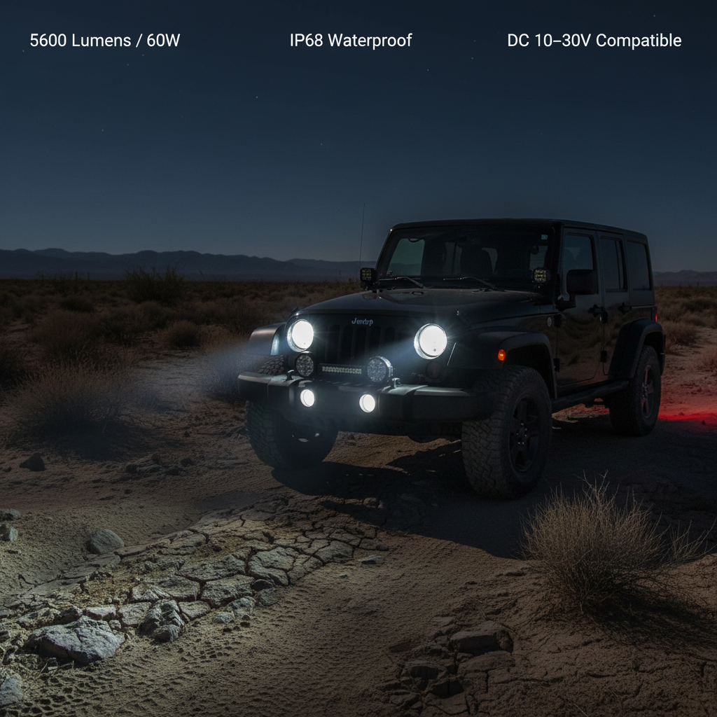 Olvoria 7 Inch LED Driving Light for Car & 4x4