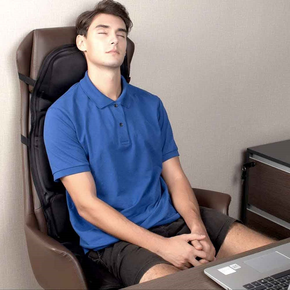 Olvoria | 8-Mode Heated Massage Chair Pad for Back, Neck & Full-Body Relaxation – Perfect for Car & Home