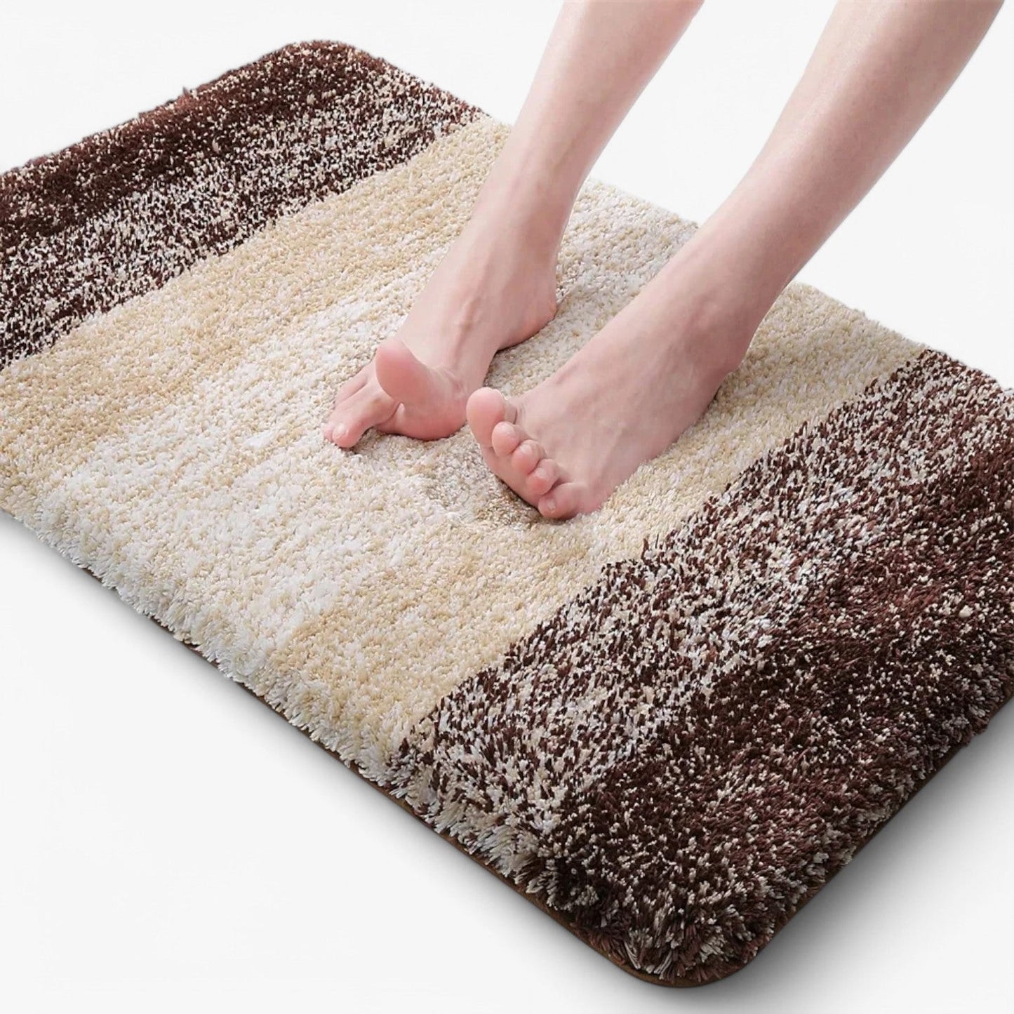 Olvoria | Absorbent Non-Slip Bath Mat with Graduated Stripes