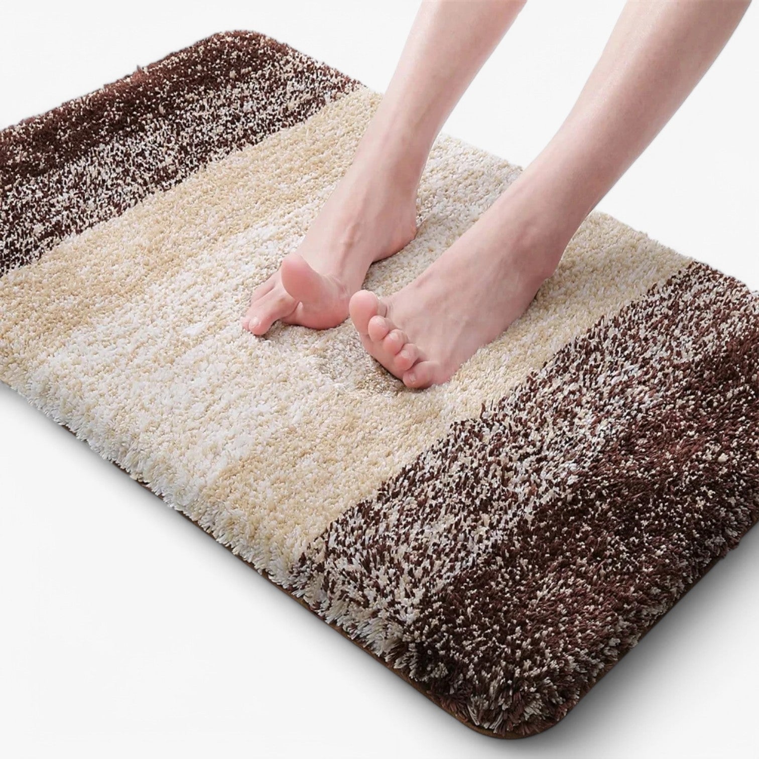 Olvoria | Absorbent Non-Slip Bath Mat with Graduated Stripes