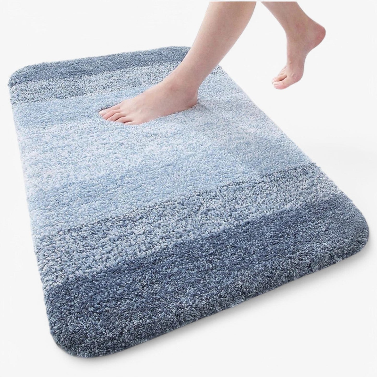 Olvoria | Absorbent Non-Slip Bath Mat with Graduated Stripes