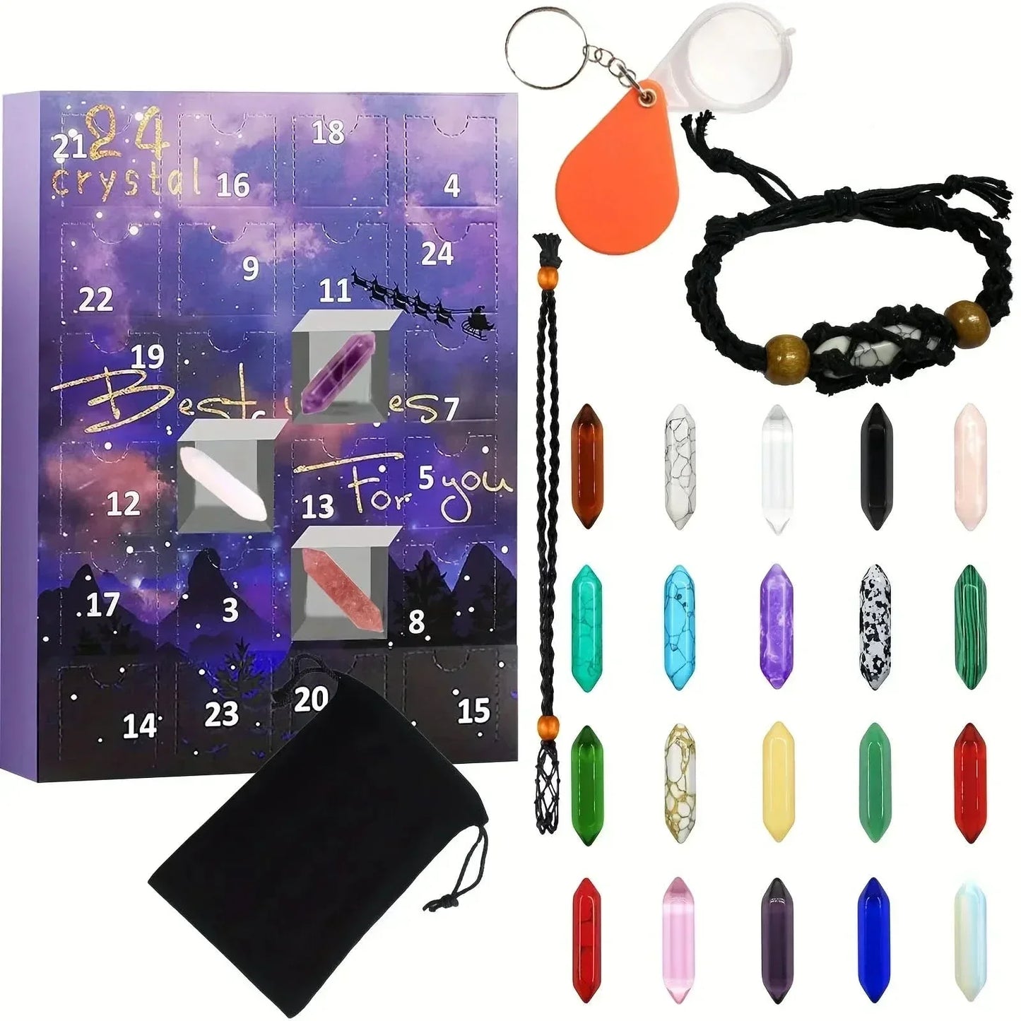 Olvoria | Advent Calendar with 24 Real Gemstones for Young Explorers