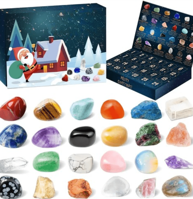 Olvoria | Advent Calendar with 24 Real Gemstones for Young Explorers