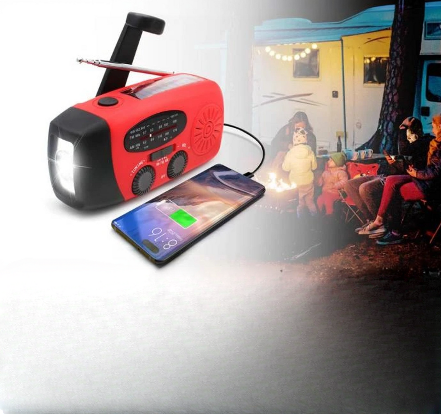 Olvoria | All in One Emergency Radio with Solar Energy and Power Bank