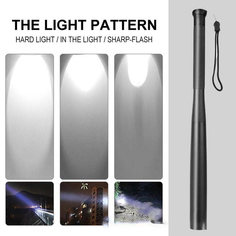 Olvoria | Baseball Bat Shaped LED Flashlight | Aluminum Alloy, 3 Lighting Modes | Emergency & Utility Use