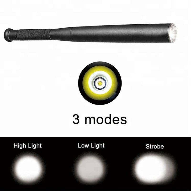 Olvoria | Baseball Bat Shaped LED Flashlight | Aluminum Alloy, 3 Lighting Modes | Emergency & Utility Use