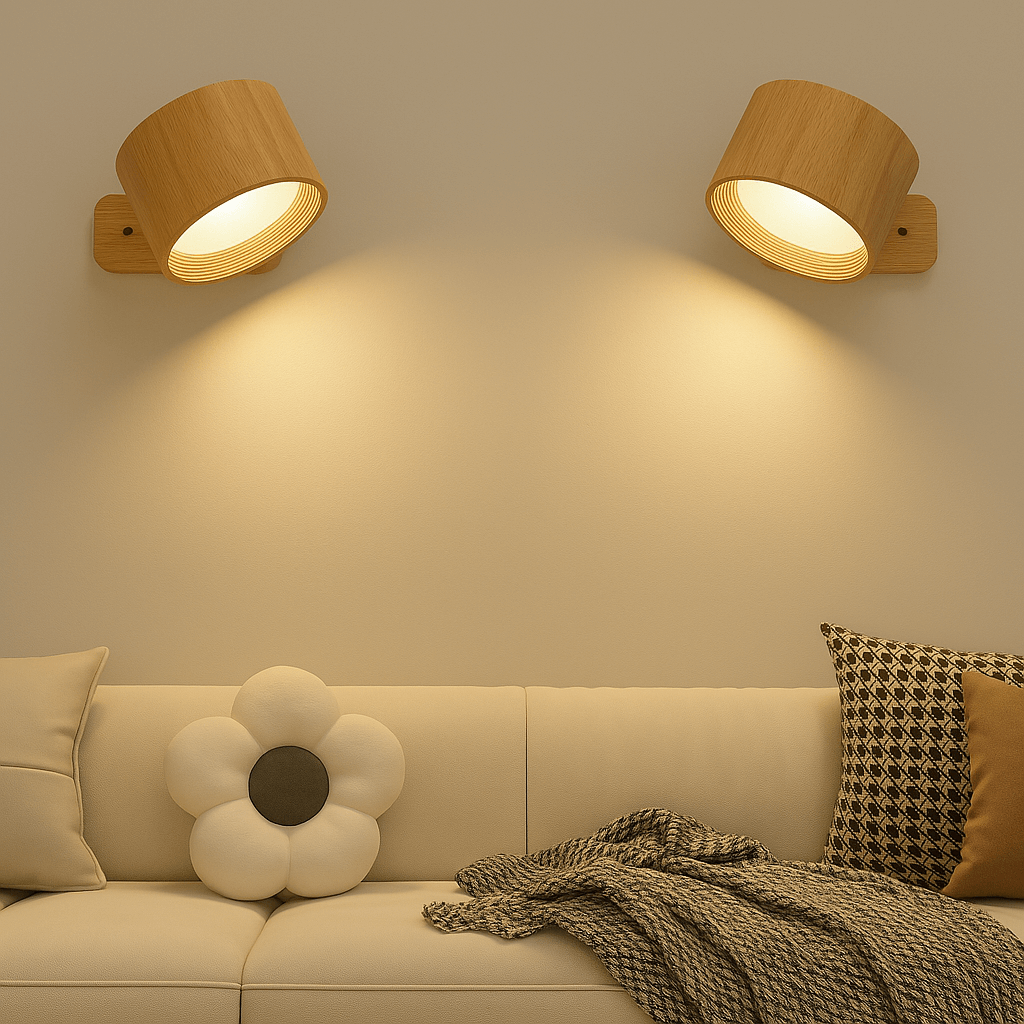 Olvoria | Battery-Powered Wall Lamp | Rechargeable, 360° Adjustable and Wireless for Bedrooms, Hallways, and Reading Corners