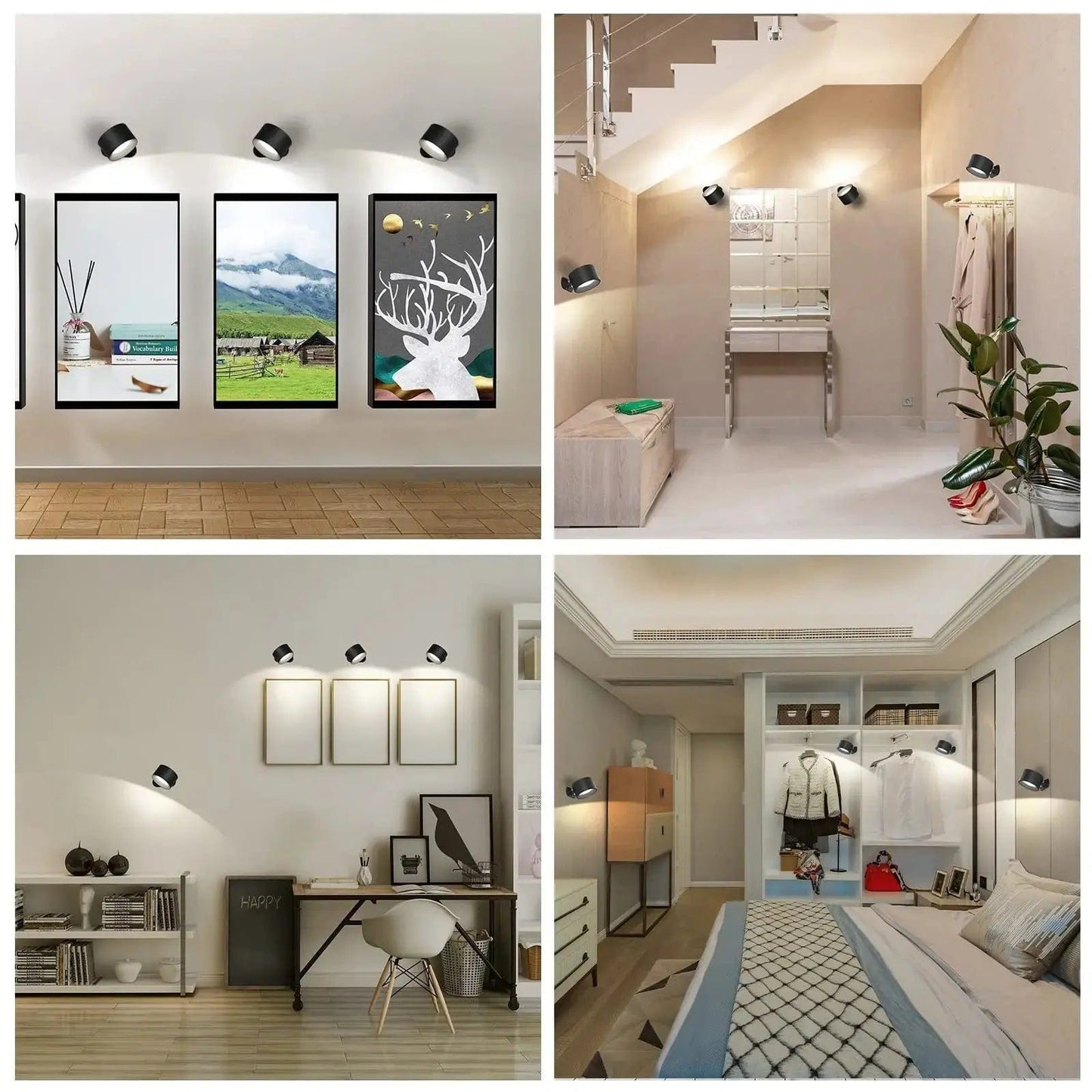 Olvoria | Battery-Powered Wall Lamp | Rechargeable, 360° Adjustable and Wireless for Bedrooms, Hallways, and Reading Corners