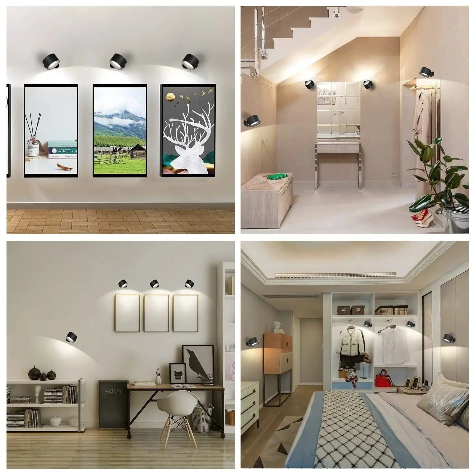 Olvoria | Battery-Powered Wall Lamp | Rechargeable, 360° Adjustable and Wireless for Bedrooms, Hallways, and Reading Corners