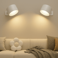 Olvoria | Batériová nástenná lampa | Nabíjateľná, 360° nastaviteľná a bezdrôtová do spální, chodieb a čitárenských kútov