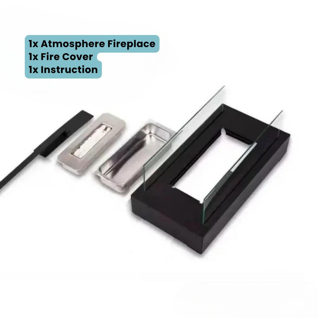 Olvoria | Bioethanol Table Fireplace – With Protective Glass, Indoor & Outdoor