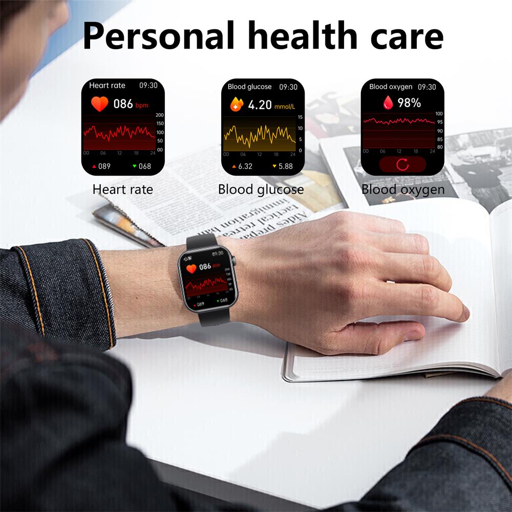 Olvoria | Blood Glucose Blood Pressure Blood Oxygen Sleep Monitor Waterproof Smartwatch
