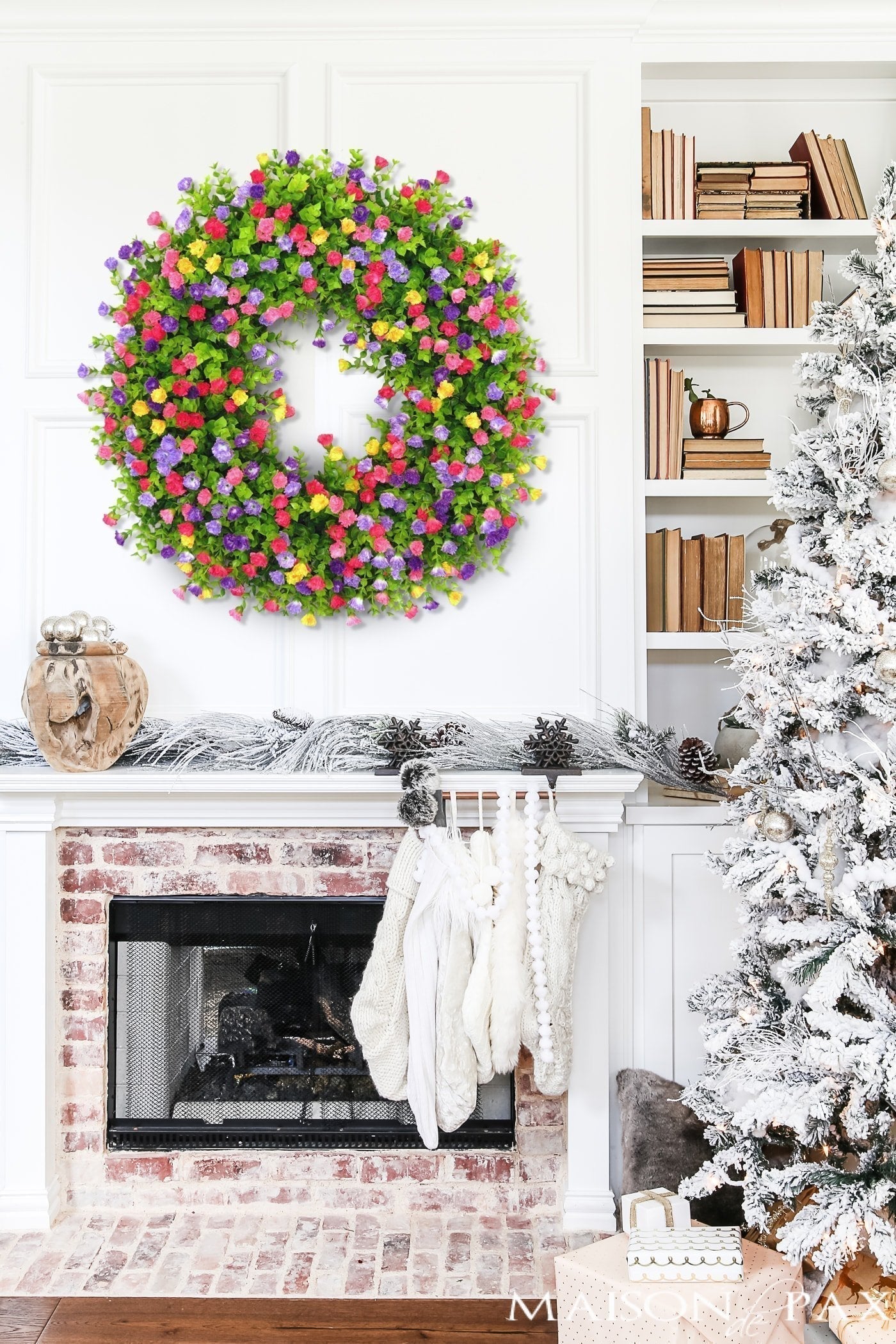 Olvoria | BloomWreath Spring & Summer Front Door Wreath | Handmade Floral Grapevine Accent