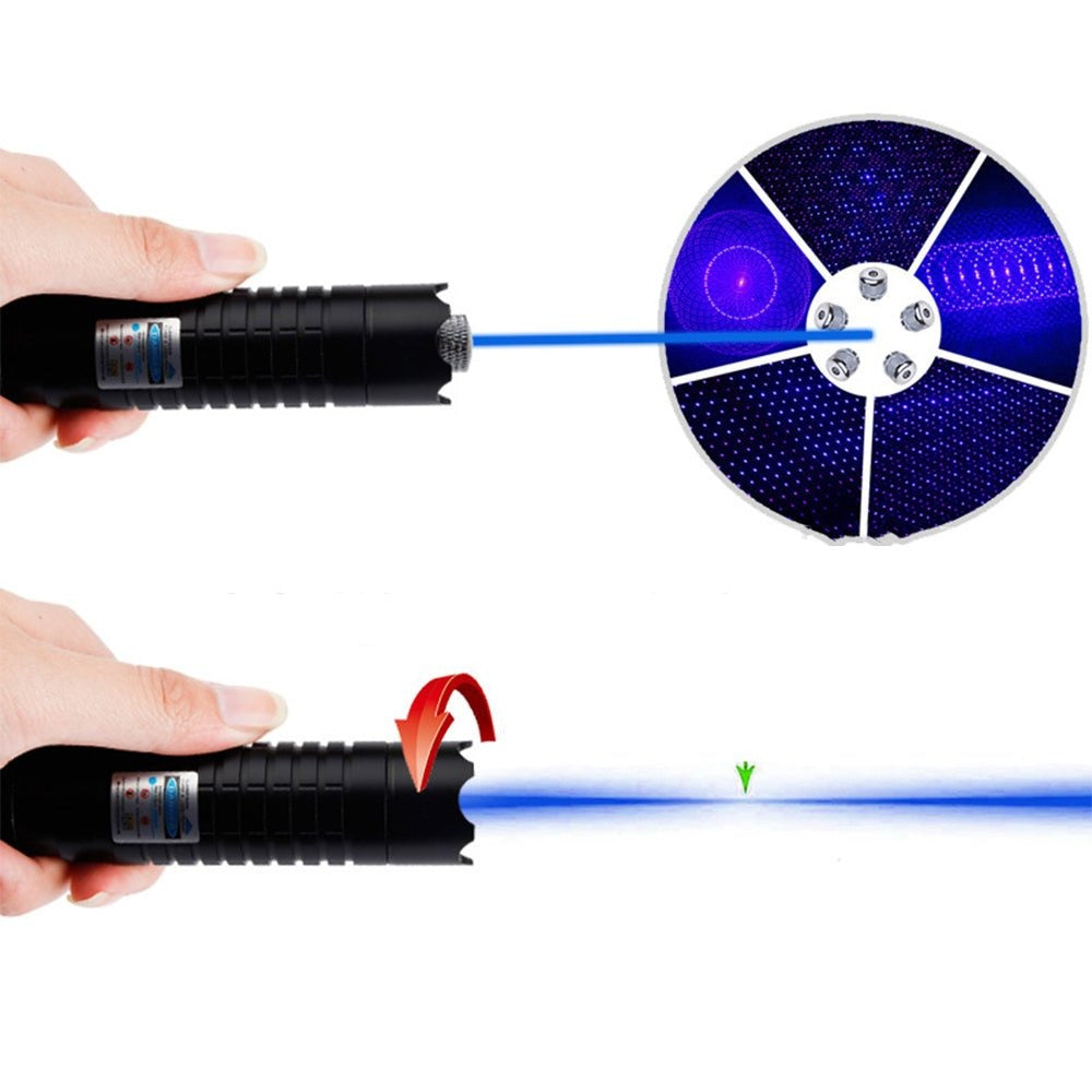 Olvoria | Blue Beam Laser Torch | 450nm High-Intensity Optical Output | Tactical 5000m+ Range | Adjustable Focus Aluminum Chassis | Thermal Ignition Capable Flashlight