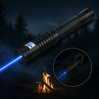 Olvoria | Modrý laserový lúčový baterka | 450 nm vysokointenzívny optický výkon | taktický dosah 5000 m+ | nastaviteľný fokus, hliníkový rám | baterka schopná termálneho zapálenia