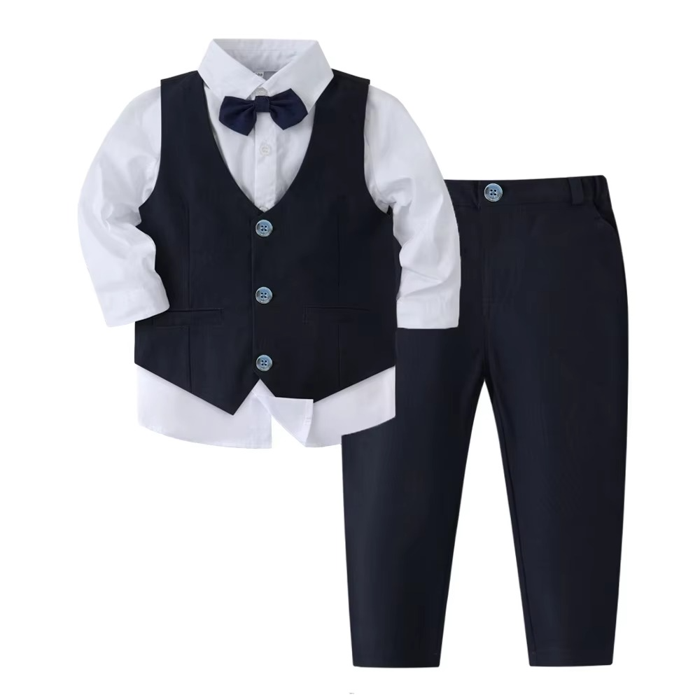 Olvoria | Boys' Formal Cotton Suit Set for Toddlers and Kids