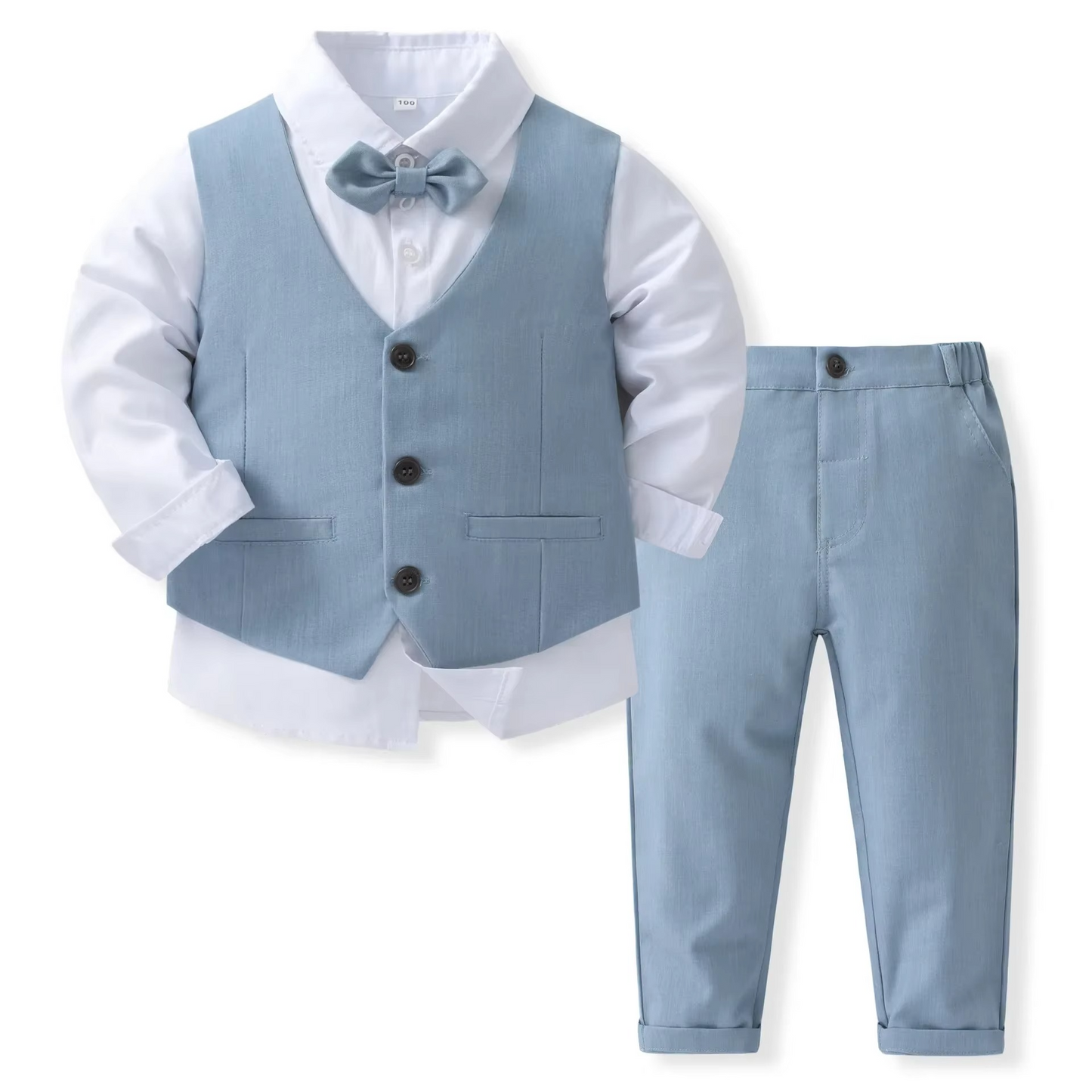 Olvoria | Boys' Formal Cotton Suit Set for Toddlers and Kids