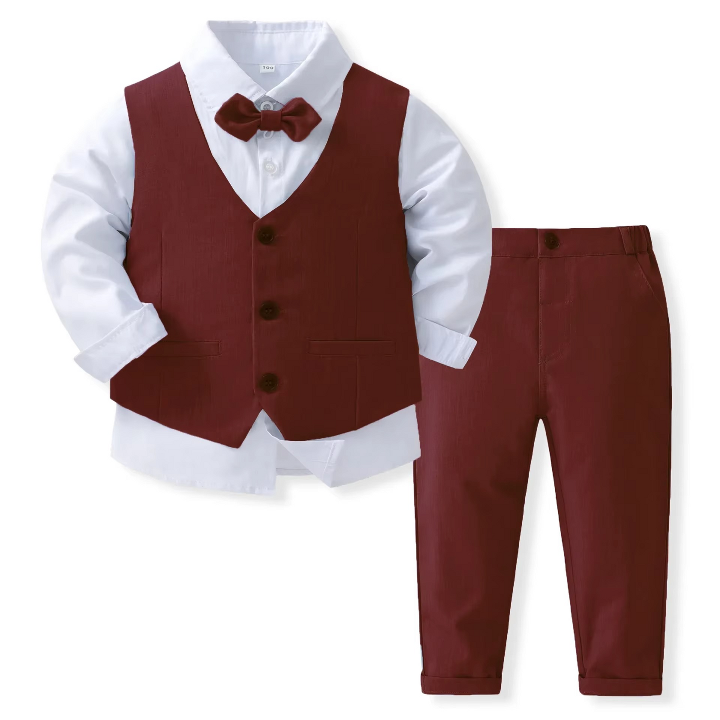 Olvoria | Boys' Formal Cotton Suit Set for Toddlers and Kids