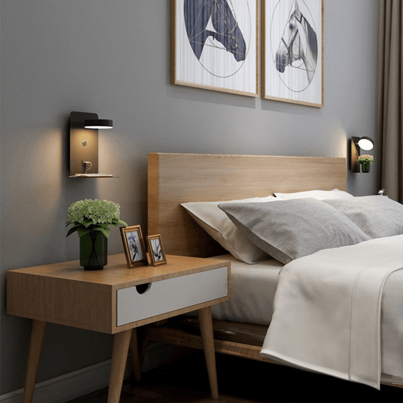 Olvoria | BrightSpot Night Lamp with Charger – 330° Rotating LED Desk Light with USB Charging Dock