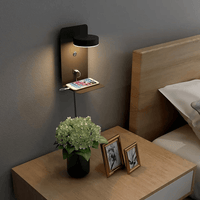 Olvoria | Nočná lampa BrightSpot s nabíjačkou – 330° otočná LED stolná lampa s USB nabíjacou stanicou