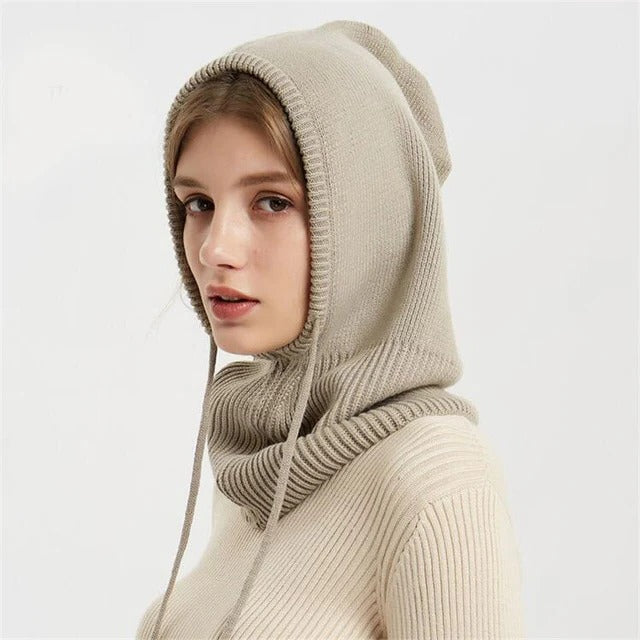 Olvoria | Cashmere Knit Winter Hat with Hood – Warm & Elegant