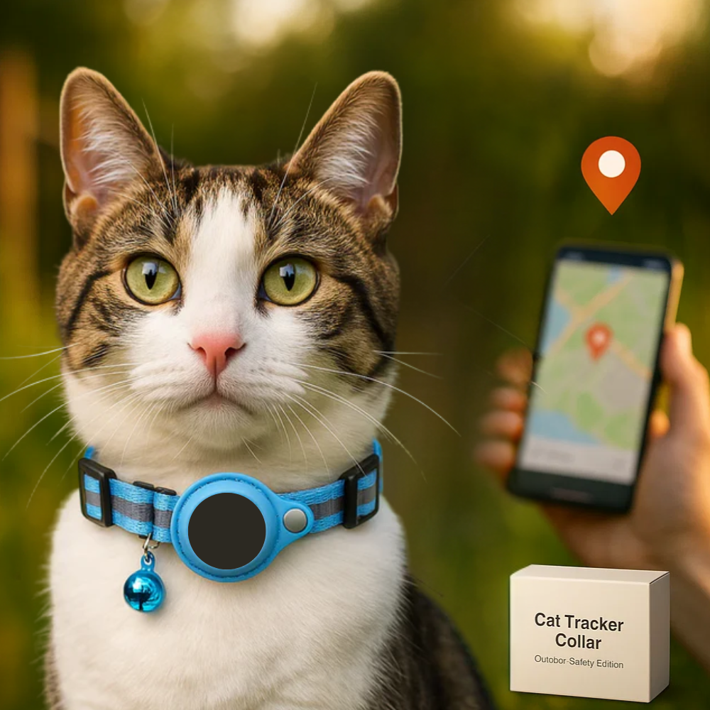 Olvoria | Cat GPS Tracking Collar | Quick Release Lock, Reflective Design & Durable for Outdoor Safety Adventures