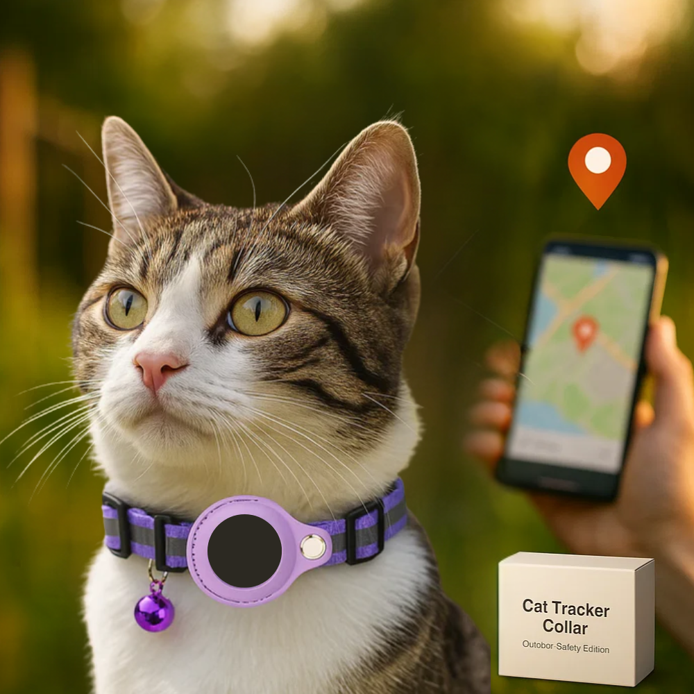 Olvoria | Cat GPS Tracking Collar | Quick Release Lock, Reflective Design & Durable for Outdoor Safety Adventures