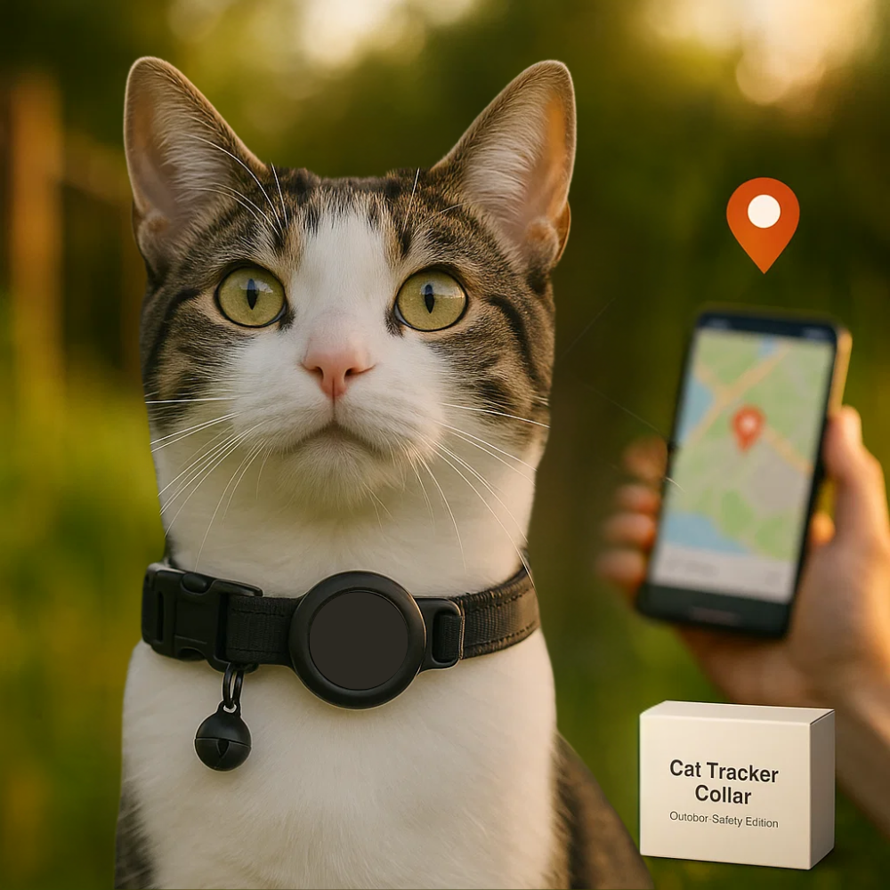 Olvoria | Cat GPS Tracking Collar | Quick Release Lock, Reflective Design & Durable for Outdoor Safety Adventures