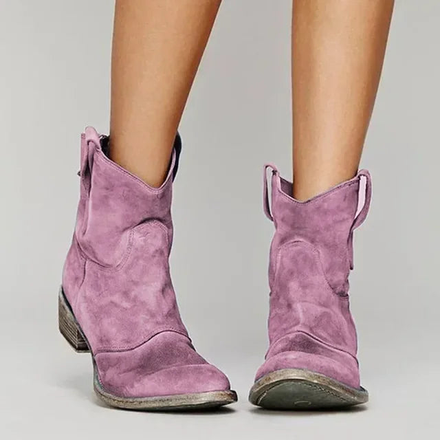 Olvoria | Cowboy Ankle Boot in Vintage Style