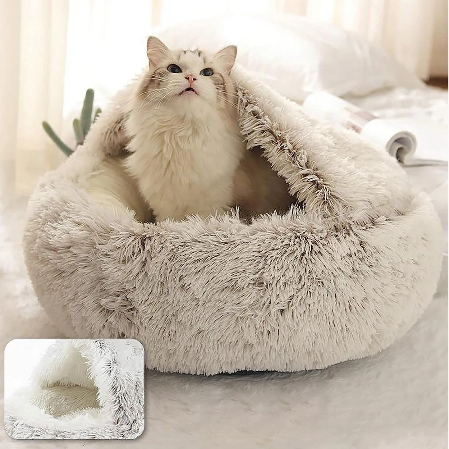 Olvoria | Cozy Cave Pet Bed | Soothing and Comfortable Dog Bed for Deep Relaxation