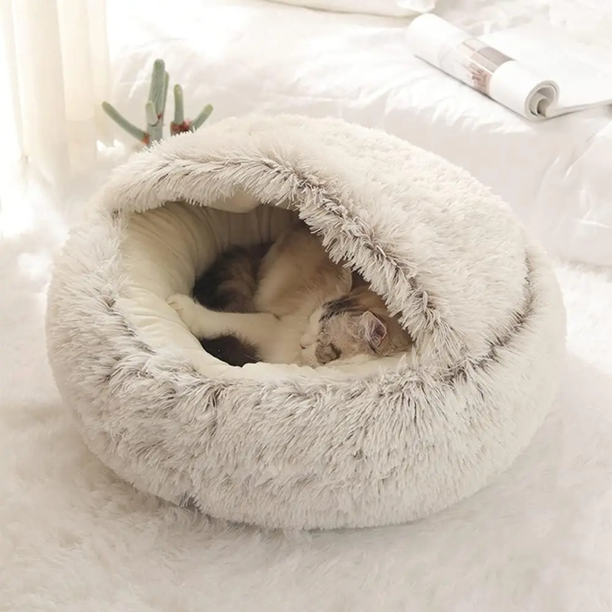 Olvoria | Cozy Cave Pet Bed | Soothing and Comfortable Dog Bed for Deep Relaxation