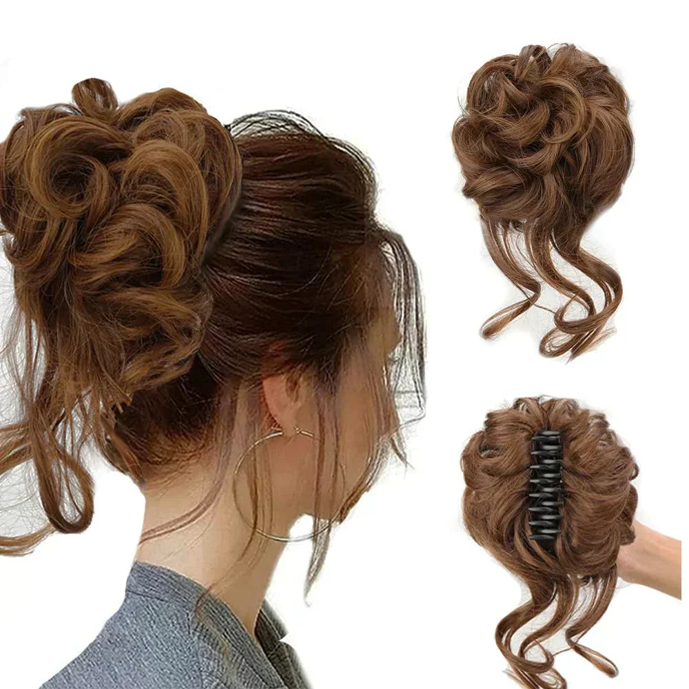 Olvoria | Curly Hair Bun – Clip-in Hair Piece with Volume and Natural Look