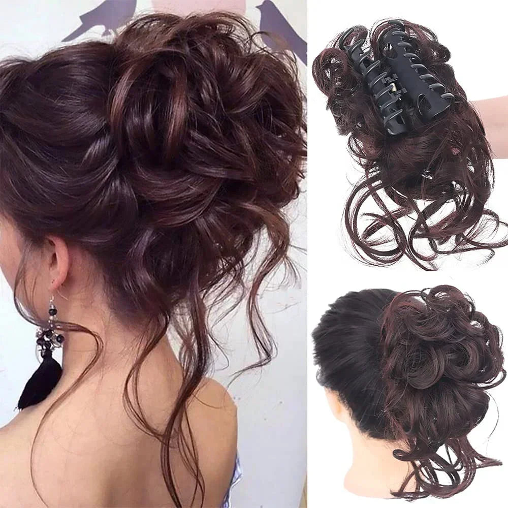 Olvoria | Curly Hair Bun – Clip-in Hair Piece with Volume and Natural Look