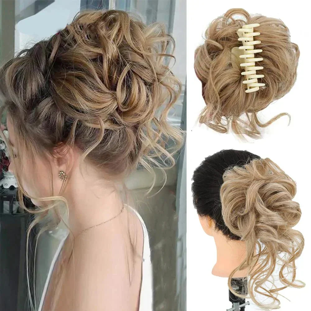 Olvoria | Curly Hair Bun – Clip-in Hair Piece with Volume and Natural Look