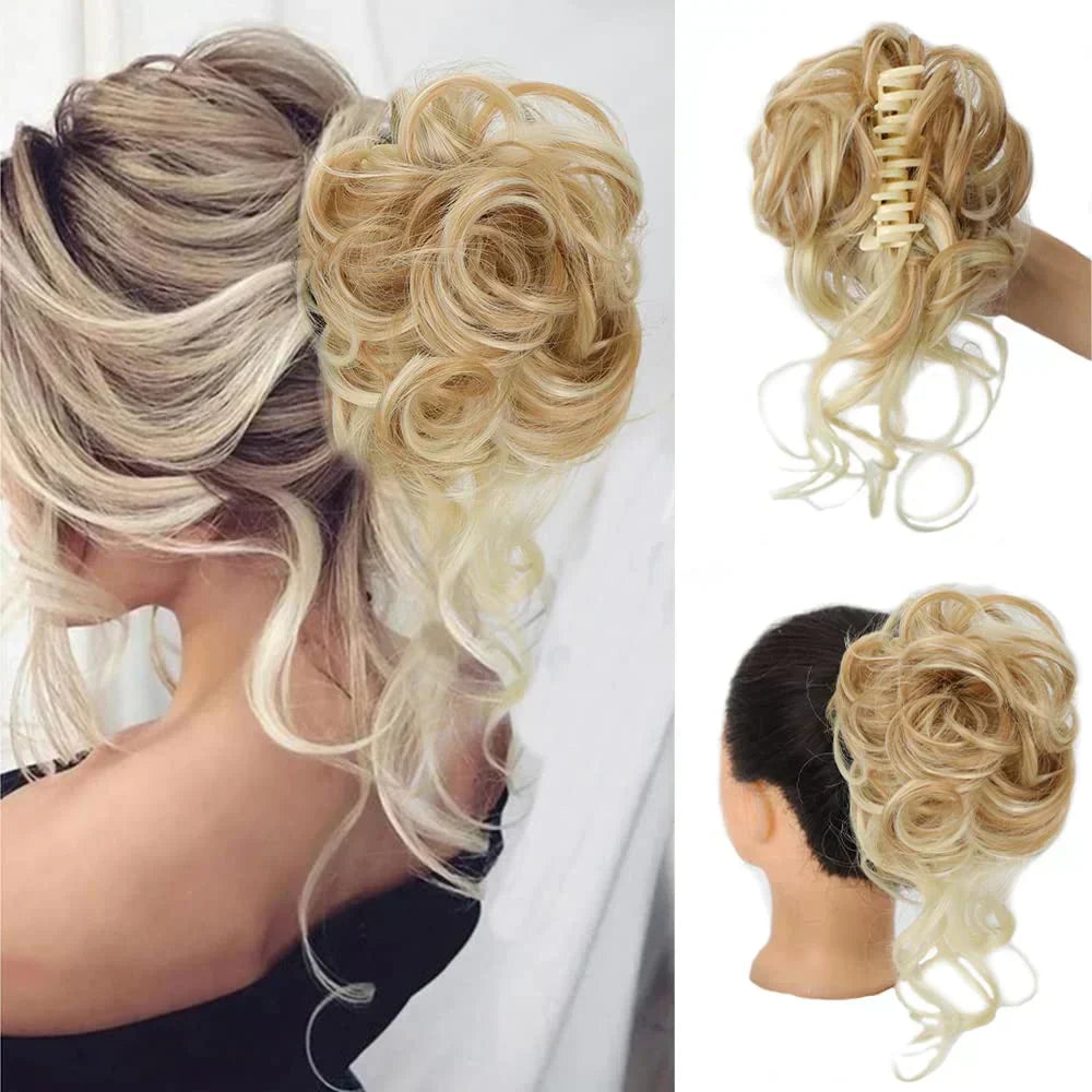 Olvoria | Curly Hair Bun – Clip-in Hair Piece with Volume and Natural Look