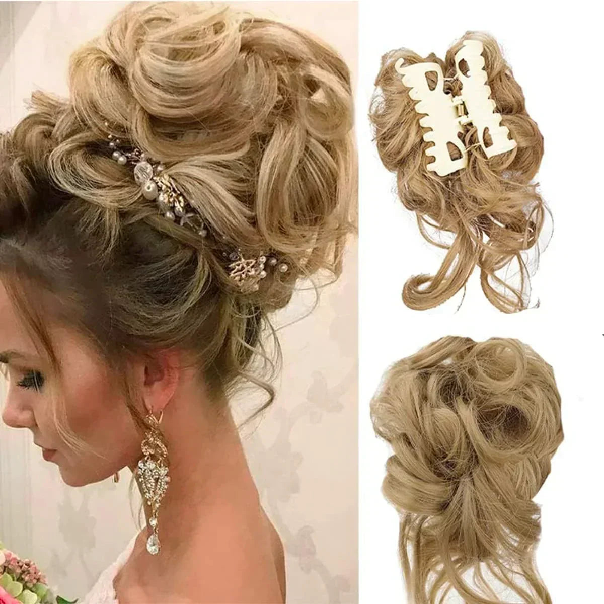 Olvoria | Curly Hair Bun – Clip-in Hair Piece with Volume and Natural Look