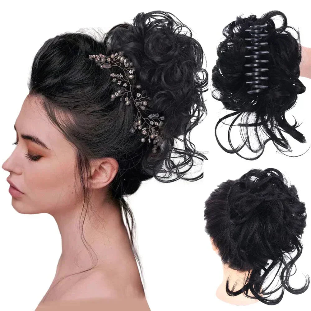 Olvoria | Curly Hair Bun – Clip-in Hair Piece with Volume and Natural Look