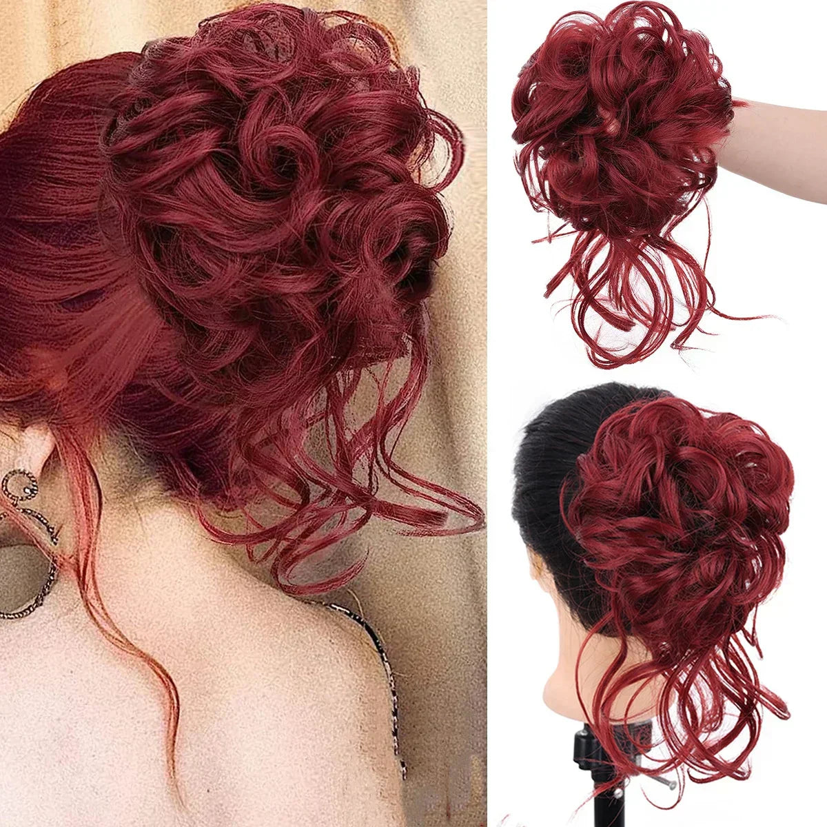 Olvoria | Curly Hair Bun – Clip-in Hair Piece with Volume and Natural Look