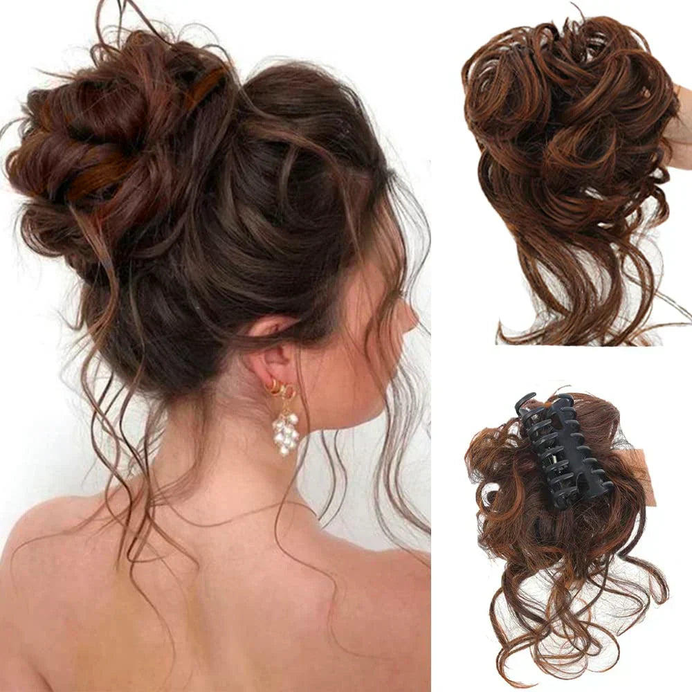 Olvoria | Curly Hair Bun – Clip-in Hair Piece with Volume and Natural Look