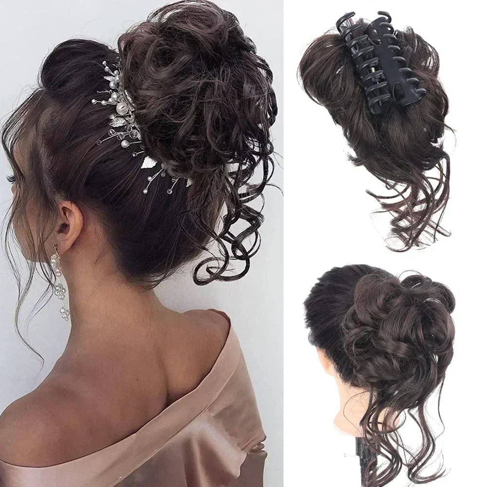 Olvoria | Curly Hair Bun – Clip-in Hair Piece with Volume and Natural Look